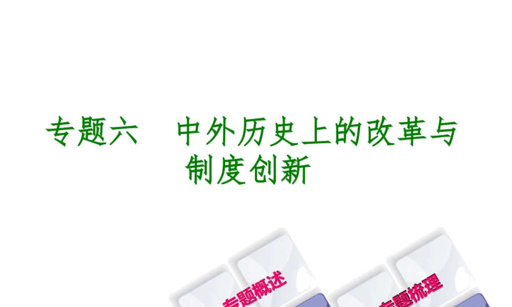 （重庆专版）中考历史复习 专题突破 专题六 中外历史上的改革与制度创新课件-人教版初中九年级全册历史课件