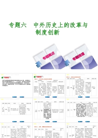 （重庆专版）中考历史复习 专题突破 专题六 中外历史上的改革与制度创新课件-人教版初中九年级全册历史课件