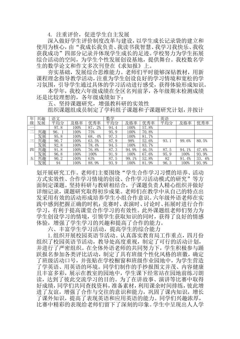 二中心小学教学质量分析_第3页
