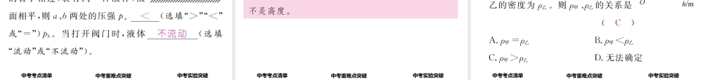 （青海专版）中考物理命题研究 第一编 教材知识梳理篇 第9讲 压强 液体的压强课件-人教版初中九年级全册物理课件