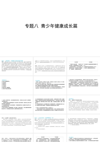 （陕西专用）版中考道德与法治一练通 第二部分 热点专题训练 主题二 专题热点 专题八 青少年健康成长篇教学课件-人教版初中九年级全册政治课件