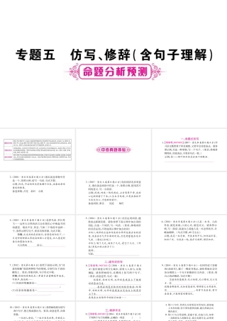 （重庆专版）中考语文总复习 第1部分 语文知识及应用 专题5 仿写 修辞（含句子理解）-人教版初中九年级全册语文课件