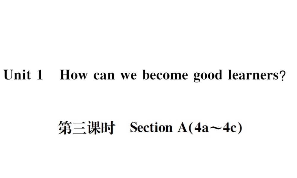 （遵义专版）秋九年级英语全册 Unit 1 How can we become good learners（第3课时）习题课件 （新版）人教新目标版-（新版）人教新目标版初中九年级全册英语课件