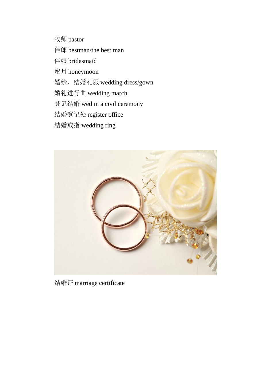 婚礼中常用的英语词汇和句子_第2页