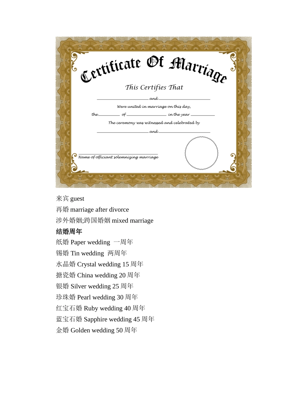 婚礼中常用的英语词汇和句子_第3页