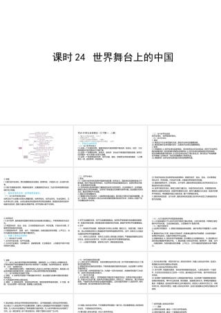 （陕西专用）版中考道德与法治一练通 第一部分 教材知识梳理 领域三 我与国家和社会 主题七 认识国情 爱我中华 课时24 世界舞台上的中国教学课件-人教版初中九年级全册政治课件