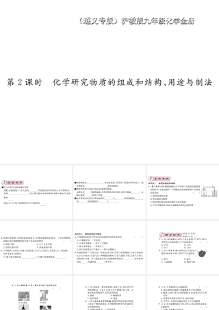 （遵义专版）秋九年级化学全册 第1章 开启化学之门 1.2 化学研究些什么 第2课时 化学研究物质的组成和结构、用途与制法课件 沪教版-沪教版初中九年级全册化学课件