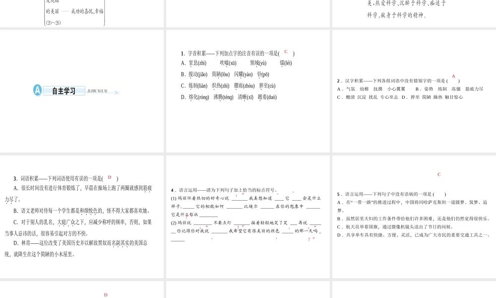 （遵义专版）秋八年级语文上册 第二单元 8 美丽的颜色习题课件 新人教版-新人教版初中八年级上册语文课件