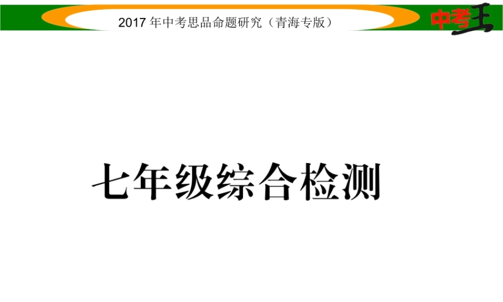 （青海专版）中考政治总复习 第一篇 教材知识梳理 七年级综合检测课件-人教版初中九年级全册政治课件