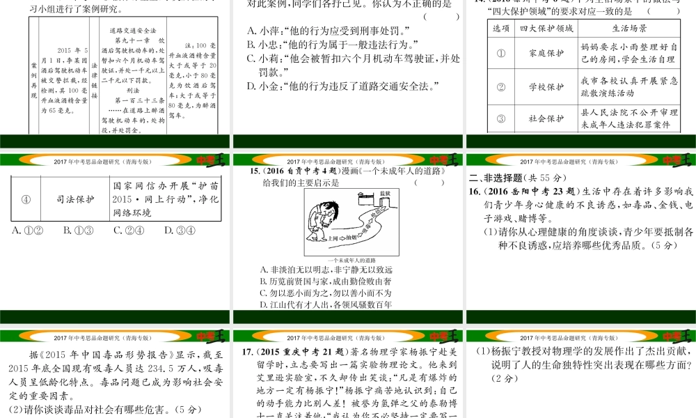 （青海专版）中考政治总复习 第一篇 教材知识梳理 七年级综合检测课件-人教版初中九年级全册政治课件