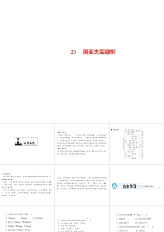 （遵义专版）秋八年级语文上册 第六单元 23 周亚夫军细柳习题课件 新人教版-新人教版初中八年级上册语文课件