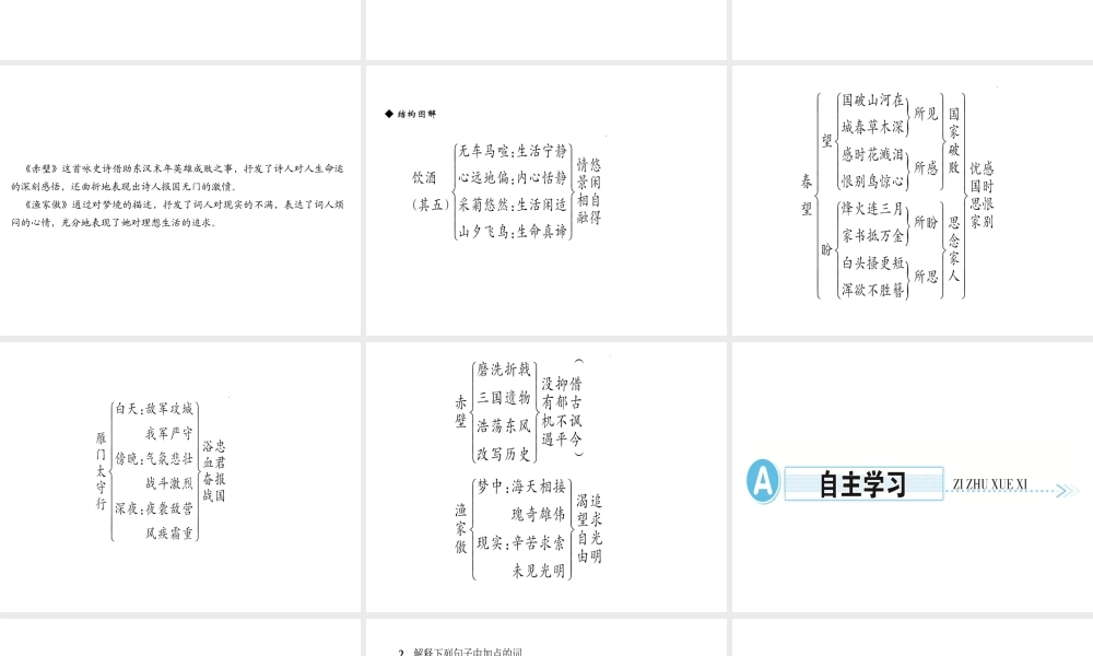 （遵义专版）秋八年级语文上册 第六单元 24 诗词五首习题课件 新人教版-新人教版初中八年级上册语文课件