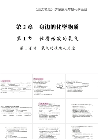 （遵义专版）秋九年级化学全册 第2章 身边的化学物质 2.1 性质活泼的氧气 第1课时 氧气的性质及用途课件 沪教版-沪教版初中九年级全册化学课件