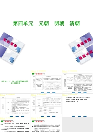（鄂尔多斯专版）中考历史复习 第1部分 中国古代史 考点10、11 统一多民族国家的巩固、闭关锁国政策课件-人教版初中九年级全册历史课件