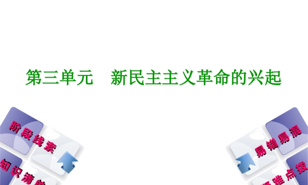 （鄂尔多斯专版）中考历史复习 第2部分 第三单元 新民主主义革命的兴起课件-人教版初中九年级全册历史课件