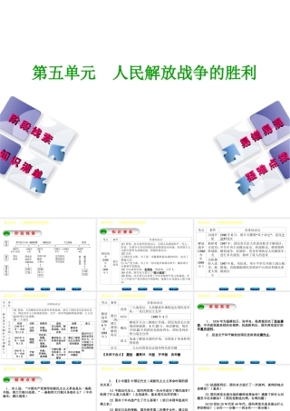 （鄂尔多斯专版）中考历史复习 第2部分 第五单元 人民解放战争的胜利课件-人教版初中九年级全册历史课件