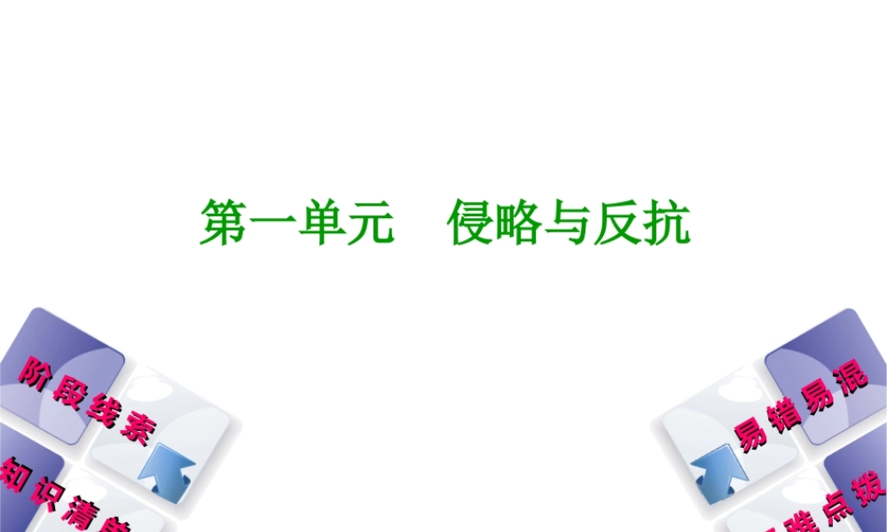 （鄂尔多斯专版）中考历史复习 第2部分 第一单元 侵略与反抗课件-人教版初中九年级全册历史课件