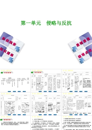（鄂尔多斯专版）中考历史复习 第2部分 第一单元 侵略与反抗课件-人教版初中九年级全册历史课件