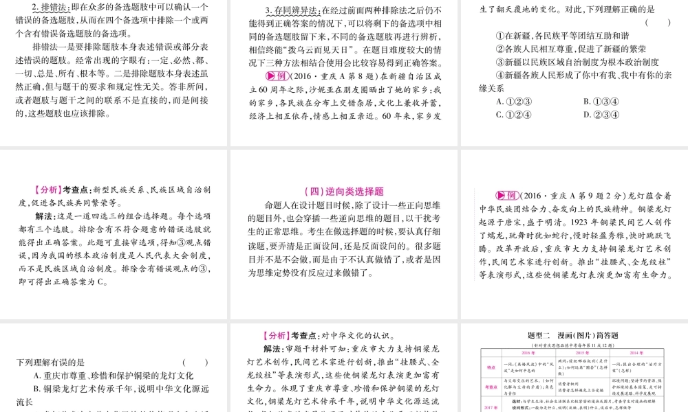 （重庆专版）中考政治 第1篇 解题技巧复习课件-人教版初中九年级全册政治课件