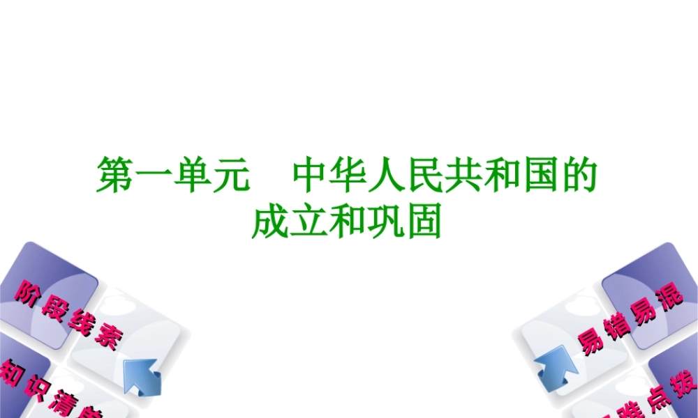 （鄂尔多斯专版）中考历史复习 第3部分 第一单元 中华人民共和国的成立和巩固课件-人教版初中九年级全册历史课件