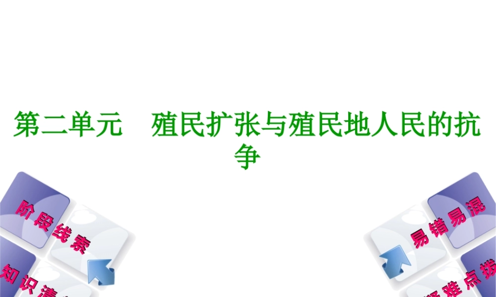 （鄂尔多斯专版）中考历史复习 第4部分 第二单元 殖民扩张与殖民地人民的抗争课件-人教版初中九年级全册历史课件