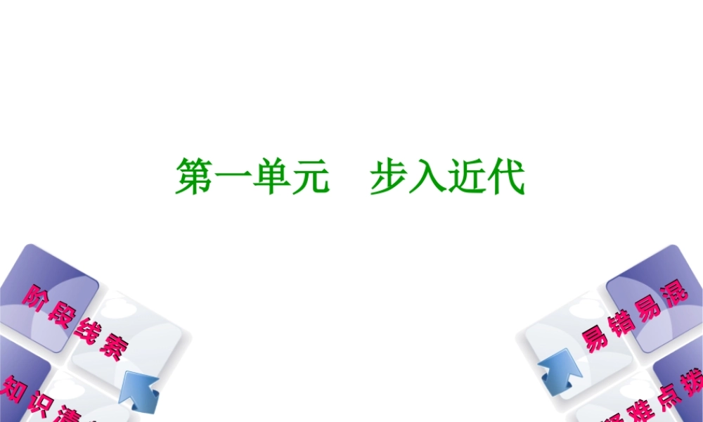 （鄂尔多斯专版）中考历史复习 第4部分 第一单元 步入近代课件-人教版初中九年级全册历史课件