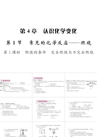（遵义专版）秋九年级化学全册 第4章 认识化学变化 4.1 常见的化学反应—燃烧 第1课时 燃烧的条件 完全燃烧与不完全燃烧课件 沪教版-沪教版初中九年级全册化学课件