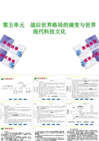 （鄂尔多斯专版）中考历史复习 第5部分 第五单元 战后世界格局的演变与世界现代科技文化课件-人教版初中九年级全册历史课件