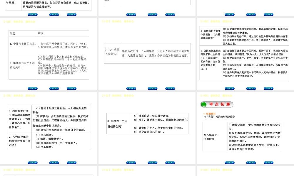 （鄂尔多斯专版）中考政治 九年级全一册 第1课时 承担责任 服务社会课件-人教版初中九年级全册政治课件