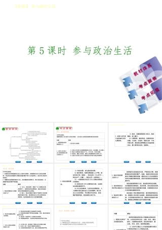 （鄂尔多斯专版）中考政治 九年级全一册 第5课时 参与政治生活课件-人教版初中九年级全册政治课件