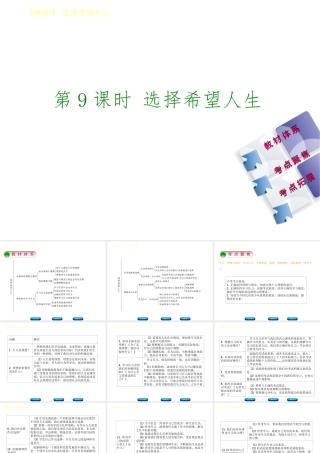 （鄂尔多斯专版）中考政治 九年级全一册 第9课时 选择希望人生课件-人教版初中九年级全册政治课件