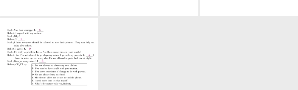 （遵义专版）秋九年级英语全册 Unit 7 Teenagers should be allowed to choose their own clothes（第1课时）Section A（1a-2d）作业课件 （新版）人教新目标版-（新版）人教新目标版初中九年级全册英语课件