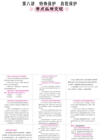 （重庆专版）中考政治 第一篇 第二部分 法律 第八讲 特殊保护 自我保护复习课件-人教版初中九年级全册政治课件