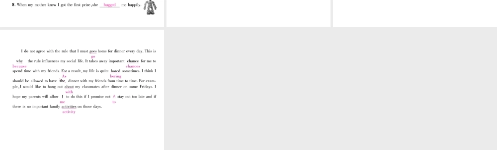 （遵义专版）秋九年级英语全册 Unit 7 Teenagers should be allowed to choose their own clothes（第2课时）Section A（3a-3c）作业课件 （新版）人教新目标版-（新版）人教新目标版初中九年级全册英语课件