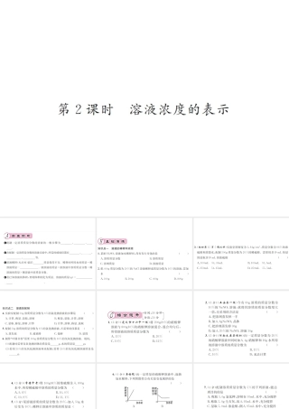 （遵义专版）秋九年级化学全册 第6章 溶解现象 6.2 溶液组成的表示 第2课时 溶液浓度的表示课件 沪教版-沪教版初中九年级全册化学课件