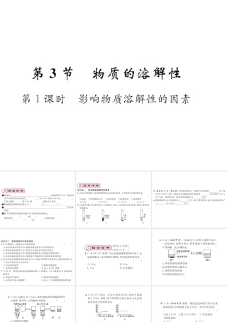 （遵义专版）秋九年级化学全册 第6章 溶解现象 6.3 物质的溶解性 第1课时 影响物质溶解性的因素课件 沪教版-沪教版初中九年级全册化学课件