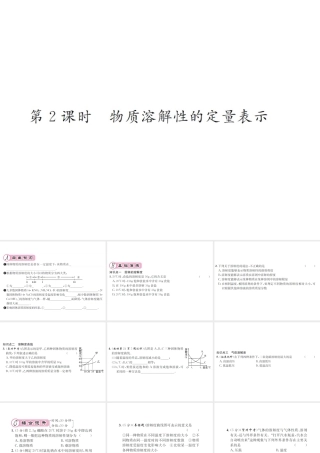 （遵义专版）秋九年级化学全册 第6章 溶解现象 6.3 物质的溶解性 第2课时 物质溶解性的定量表示课件 沪教版-沪教版初中九年级全册化学课件