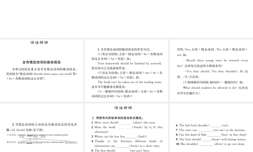 （遵义专版）秋九年级英语全册 Unit 7 Teenagers should be allowed to choose their own clothes语法小专题习题课件 （新版）人教新目标版-（新版）人教新目标版初中九年级全册英语课件