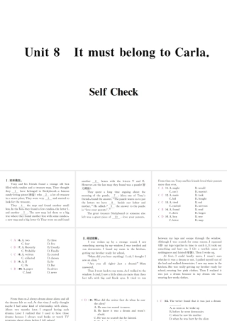 （遵义专版）秋九年级英语全册 Unit 8 It must belong to Carla Self Check习题课件 （新版）人教新目标版-（新版）人教新目标版初中九年级全册英语课件