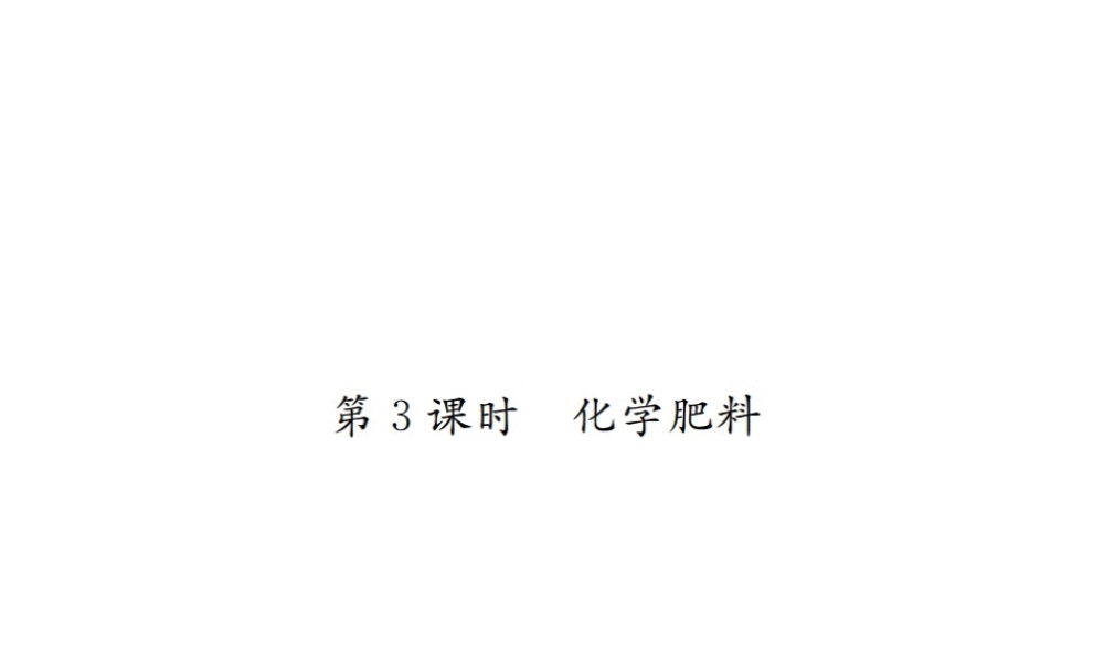 （遵义专版）秋九年级化学全册 第7章 应用广泛的酸、碱、盐 7.3 几种重要的盐 第3课时 化学肥料课件 沪教版-沪教版初中九年级全册化学课件