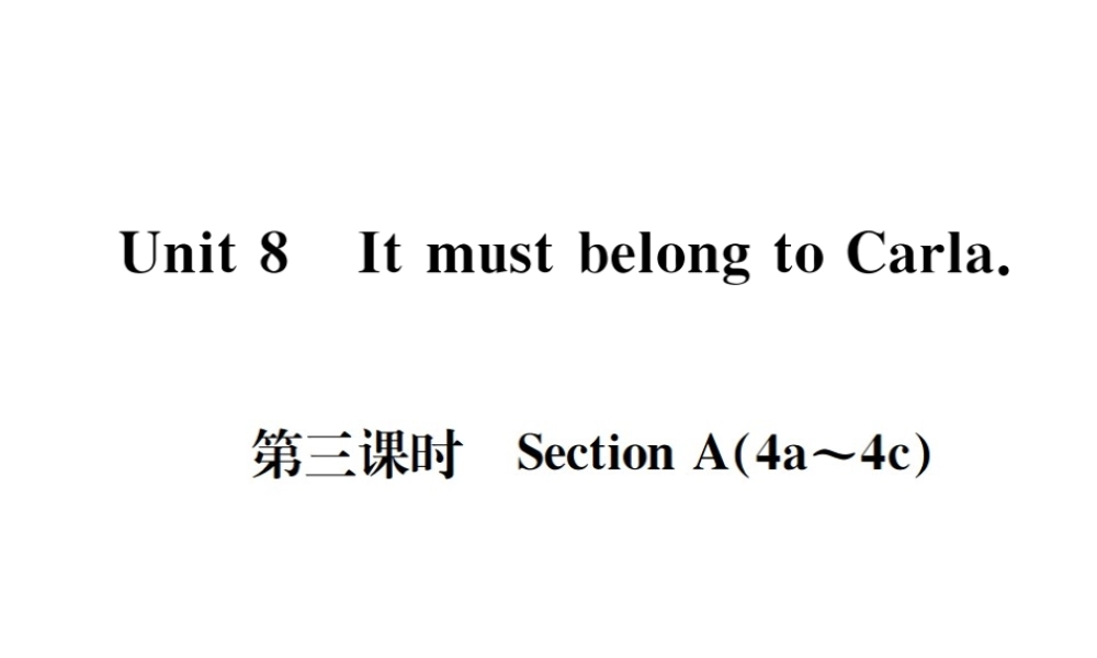 （遵义专版）秋九年级英语全册 Unit 8 It must belong to Carla（第3课时）习题课件 （新版）人教新目标版-（新版）人教新目标版初中九年级全册英语课件