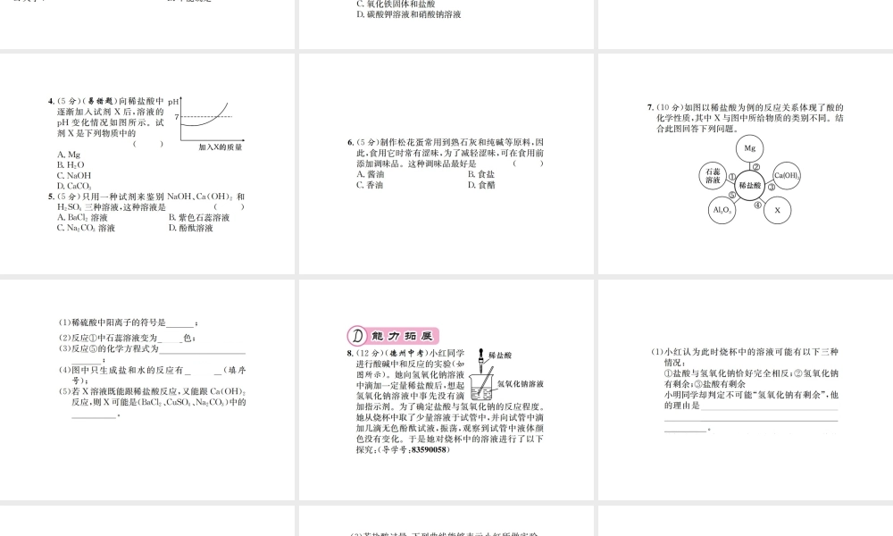 （遵义专版）秋九年级化学全册 第7章 应用广泛的酸、碱、盐 基础实验8 酸与碱的化学性质课件 沪教版-沪教版初中九年级全册化学课件