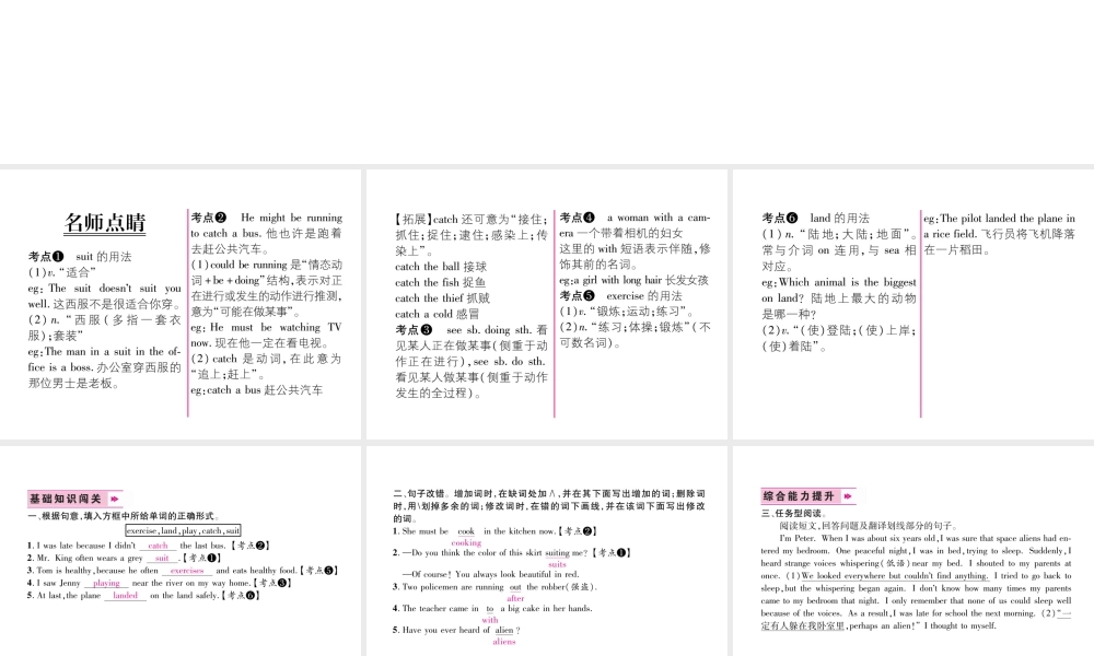 （遵义专版）秋九年级英语全册 Unit 8 It must belong to Carla（第4课时）Section B（1a-1e）作业课件 （新版）人教新目标版-（新版）人教新目标版初中九年级全册英语课件