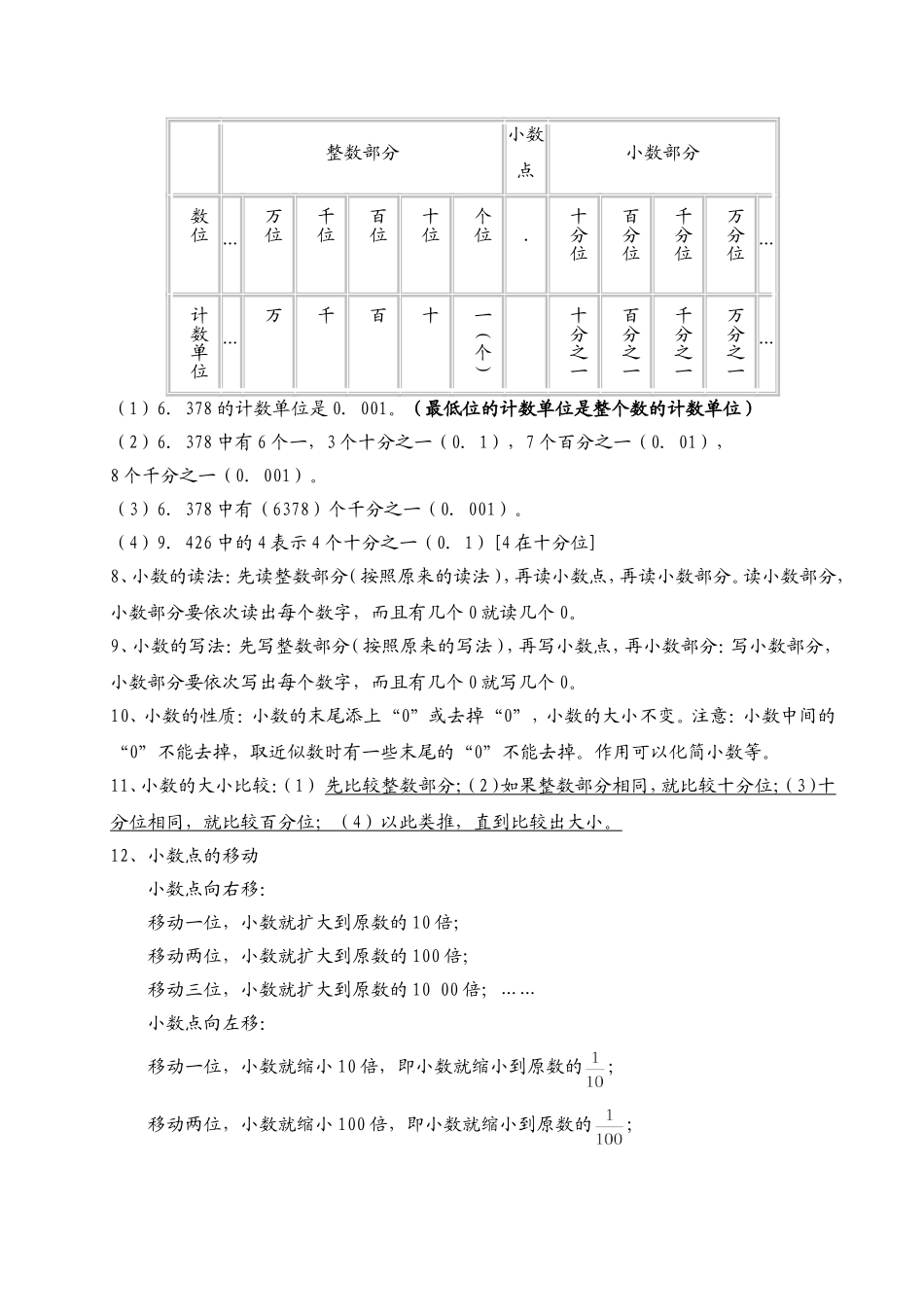 人教版小学四年级数学下册总复习知识点_第3页