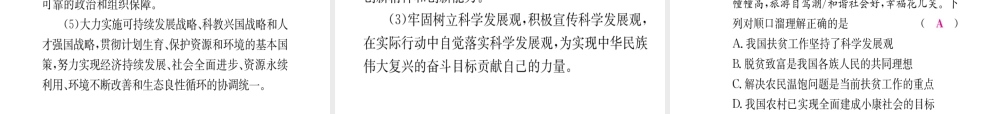 （重庆专版）中考政治 第一篇 第三部分 认识国情 爱我中华 第十四讲 感受变化 指导思想 科学发展复习课件-人教版初中九年级全册政治课件