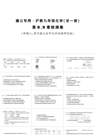 （遵义专版）秋九年级化学全册 第8、9章 检测卷习题课件 沪教版-沪教版初中九年级全册化学课件