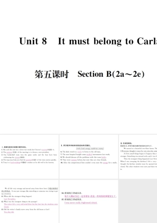 （遵义专版）秋九年级英语全册 Unit 8 It must belong to Carla（第5课时）习题课件 （新版）人教新目标版-（新版）人教新目标版初中九年级全册英语课件