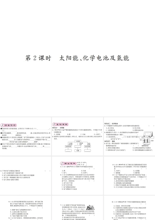 （遵义专版）秋九年级化学全册 第9章 化学与社会发展 第1节 能源的综合利用 第2课时 太阳能、化学电池及氢能课件 沪教版-沪教版初中九年级全册化学课件