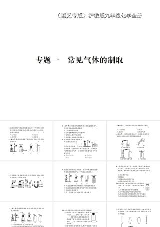 （遵义专版）秋九年级化学全册 专题1 常见气体的制取课件 沪教版-沪教版初中九年级全册化学课件