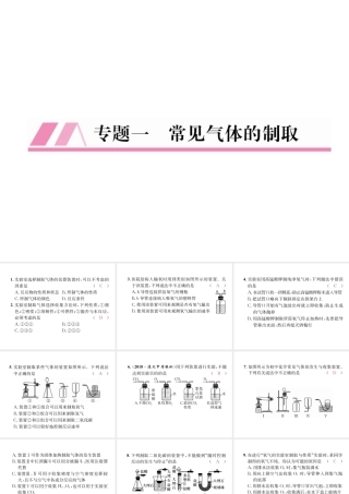 （遵义专版）秋九年级化学全册 专题1 常见气体的制取习题课件 沪教版-沪教版初中九年级全册化学课件